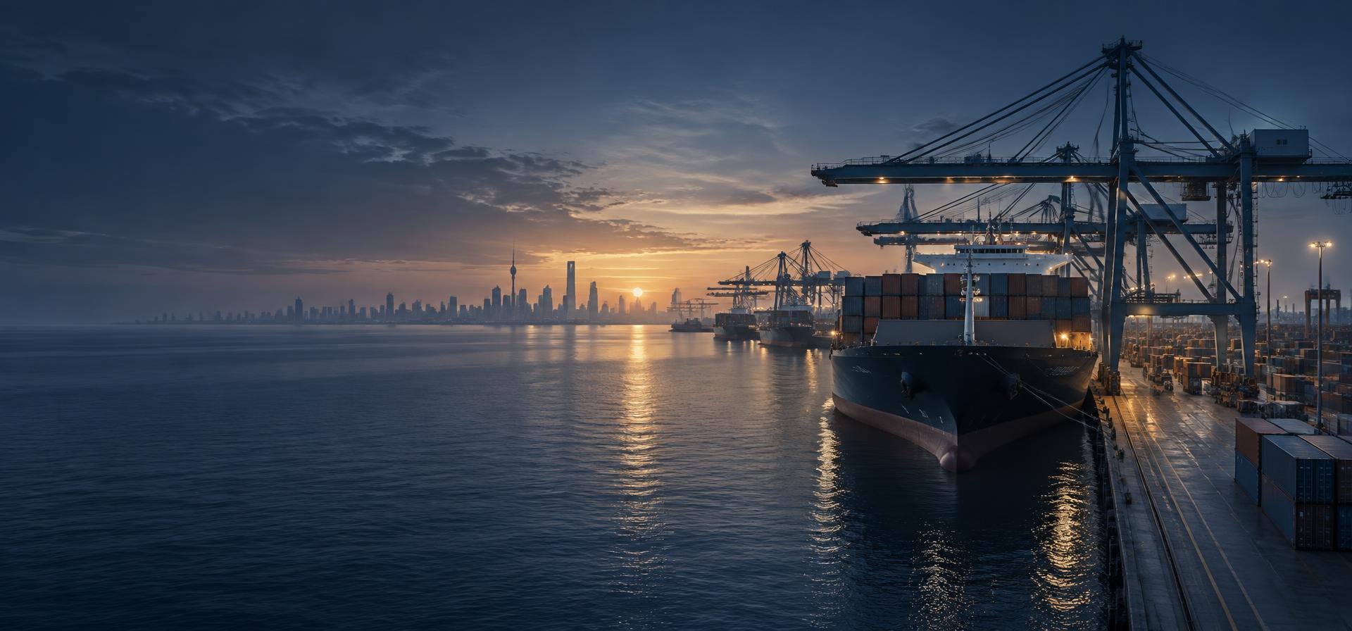 Modern commercial port connecting Kuwait to global markets